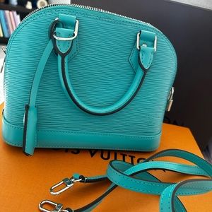 Louis Vuitton Teal Epi Leather Alma BB Bag